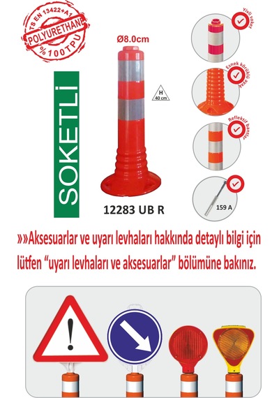 12283 Ub R Evelux Şerit Ayırıcı Esnek Delinatör Soketli