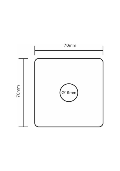Lockway Paslanmaz 304 Kare Zil Butonu 70x70mm
