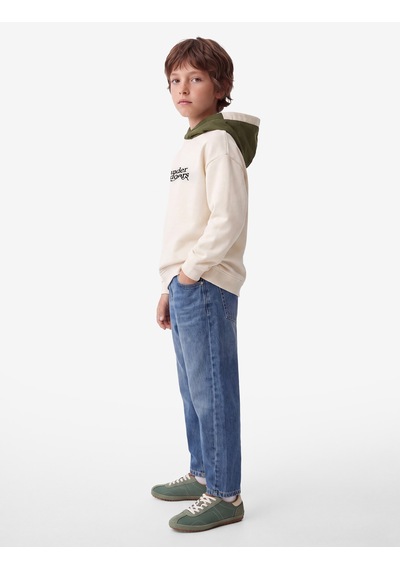 Koton Nakışlı Şardonlu Uzun Kollu Oversize Kapşonlu Sweatshirt Bej 7wkb10068tk Ekru
