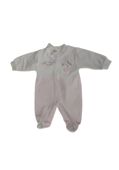 Gaye Bebe Bebek Tulum Kız Çocuk Kadife Tavsan Figürlü 8 Pembe - Beyaz