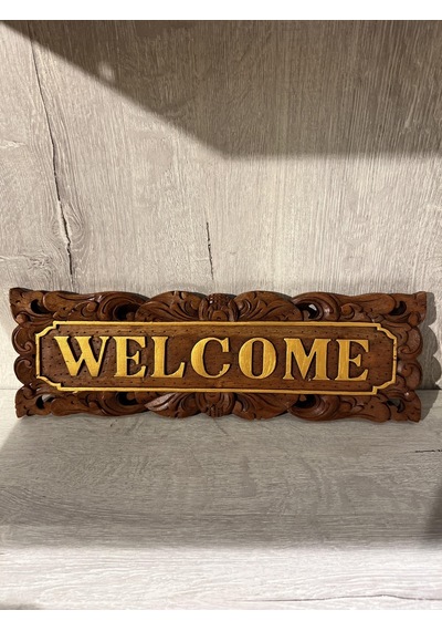 Ahşap Welcome Duvar Yazısı - 35 Cm