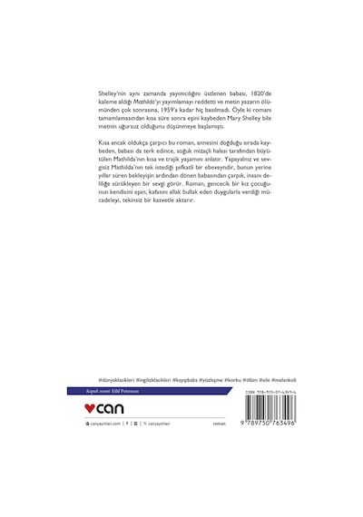 Can Yayınları - Mathilda - Mary Shelley 9789750763496