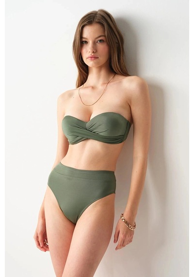 No Gossip Angela High Leg Bikini Tek Alt Haki 239203