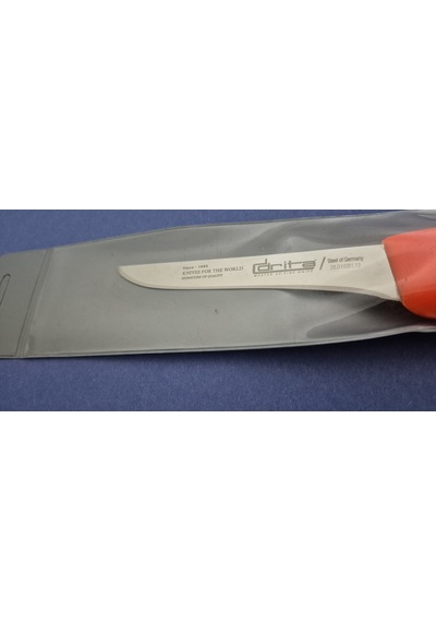 Fibrox Kaymaz Saplı Düz Kasap Kemik Sıyırma Bıçağı 13 Cm Hulusi - Drita Bıçak 16mm X 130mm X 2.5mm 10351.13 Turuncu Renk