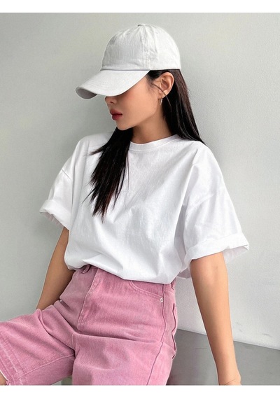 Beyaz Oversize Prospect T-shirt - Oversize Baskılı Beyaz