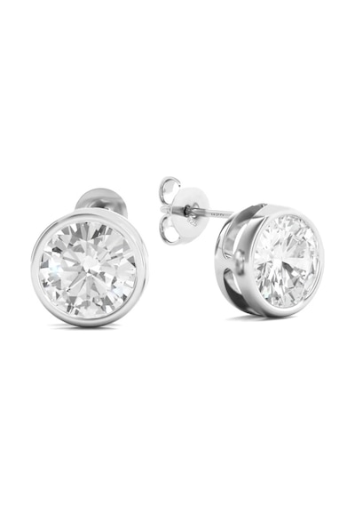 Brezza Lusso Jewelry Brezza Lusso 3 Cttw Dew Diamond Serisi Tektaş İthal Gümüş Kadın Küpe 7,5 Mm