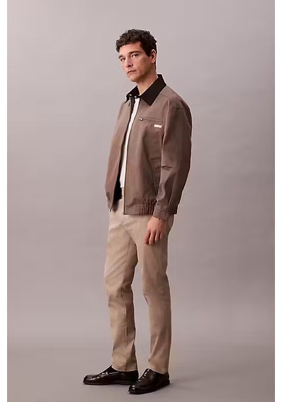 Calvin Klein Erkek Slim Fit Esnek Kumaşlı Chino Pantolon - Bej Vintage Khaki