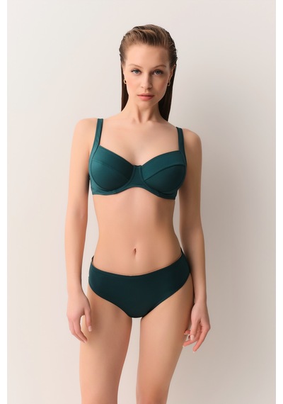 Suwen Pipe Balenli Toparlayıcı Aksesuarlı Bikini Üst Sbn26994c724 Yeşil