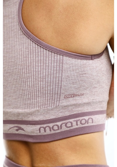 Maraton Active Slimfit Kadın Bisiklet Yaka Kolsuz Basic Lila Bra 813076-Lila