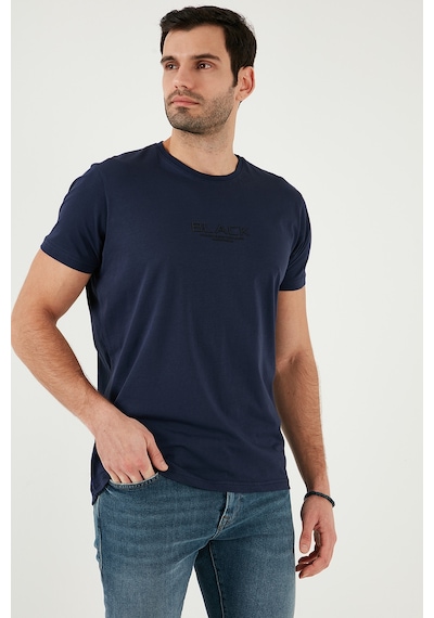 Buratti Pamuklu Slim Fit Bisiklet Yaka Erkek T Shirt 541Follow Lacivert