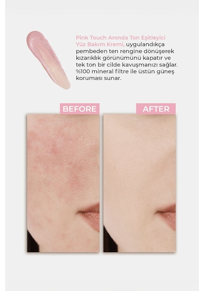 Sinoz Pink Touch Yüksek Koruyucu Ton Eşitleyici Pembe Yüz Güneş Kremi SPF50+ 50 ML