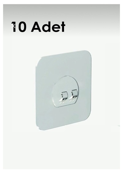 Yedek 10 Adet Yapışkanlı Sticker Kendinden Yapışkanlı Kancalı Yapışkan Banyo Rafı Su Geçirmez Askı Diğer