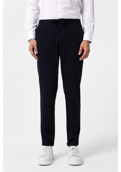 Süvari Lacivert Slim Fit Düz Jogger Pantolon-35418 Lacivert