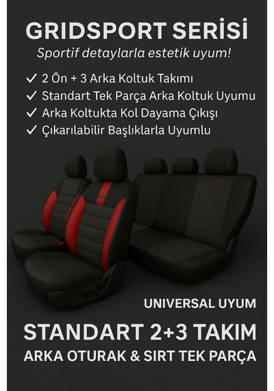 Hyundai Excel 1985 1995 Grindsport Serisi Koltuk Kılıfı Siyah Kır