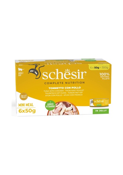 Schesir Ton Ve Tavuklu Tam Ve Dengeli Jöleli Multipack Kedi Konservesi 6 X 50 G