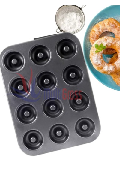 12'li Yanmaz Yapışmaz Donut & Muffin & Cupcake Kalıbı