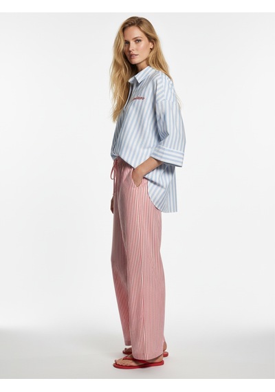 Xint Kırmızı Doğal Dökümlü Oversize Pantolon 201324