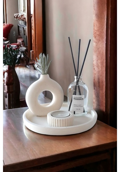 Dekoratif Minyatür Halka Vazo 100 Ml Oda Kokusu Mumluklu Set Tealight Mum Dahil Değildir