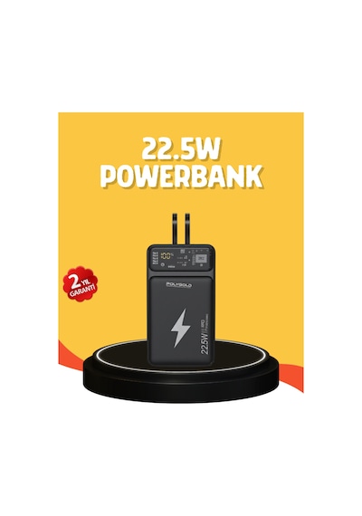 Powerbank 10000 Mah Dijital Göstergeli Taşınabilir Siyah