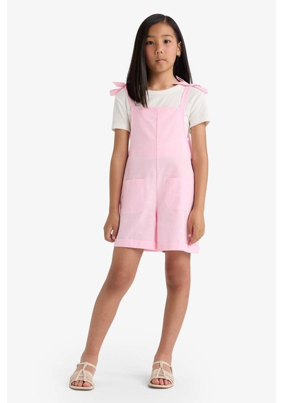 Defacto Kız Çocuk Viskon Askılı Tulum F5782a825smpn693 Pembe
