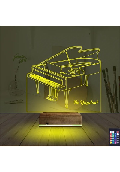 Luvivia Piyano Müzik Piyanist Kişiye Özel 3d Lamba - Masa Gece Lambası V1 Şeffaf