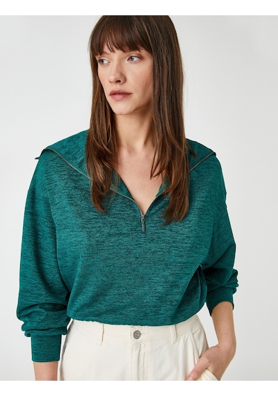 Koton Yarım Fermuarlı Sweatshirt Dik Yaka Yeşil 3wak30008ek 3WAK30008EK758 Yeşil Koton Yarım Fermuarlı Sweatshirt Dik Yaka Yeşil 3wak30008ek 3WAK30008EK758 Yeşil
