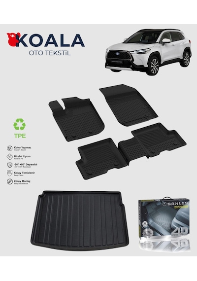 Corolla Cross 2022 Ve Sonrası Uyumlu Sahler Paspas + Bagaj Havuz Seti