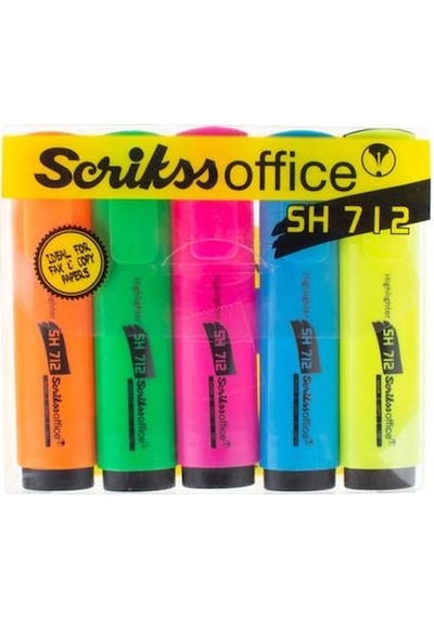 Scrikss Office Fosforlu Kalem Seti Canlı Renkler 5'li Sh712 Diğer