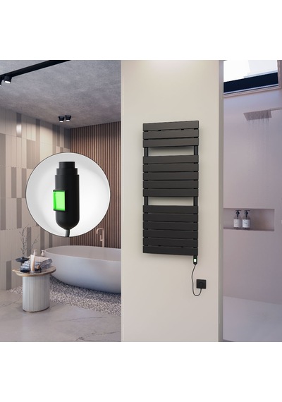 10h Elektrikli Havlupan 500 1180 Mat Siyah On/off Düğmeli 600 W