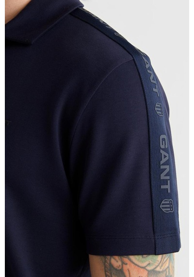 Gant Erkek Lacivert Regular Fit Şerit Detaylı Polo Yaka T-shirt-14855