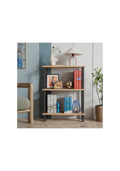 Pırada 3 Raflı Kitaplık Organizer Düzenleyici Meşe