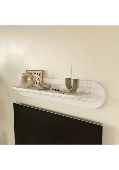 Bohem Dekoratif Duvar Rafı 88x17 Beyaz
