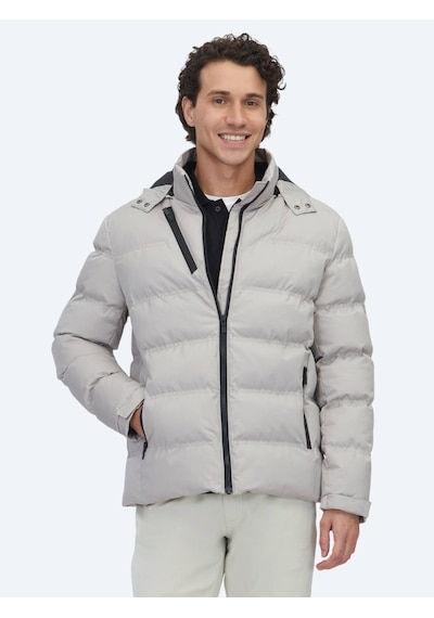 Kip Bej Regular Fit Kapüşonlu Casual Dokuma Mont