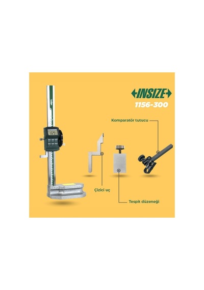 Insize 1156-300 Dijital Tek Sütun Mihengir - Makaralı 0-300mm/0-12