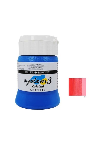 Daler Rowney System 3 Akrilik Boya 500Ml - Fluorescent Red 544