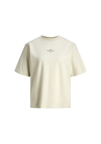 Jjxx Sıfır Yaka Rahat Kesim Açık Bej Kadın T-shirt 12241203 001