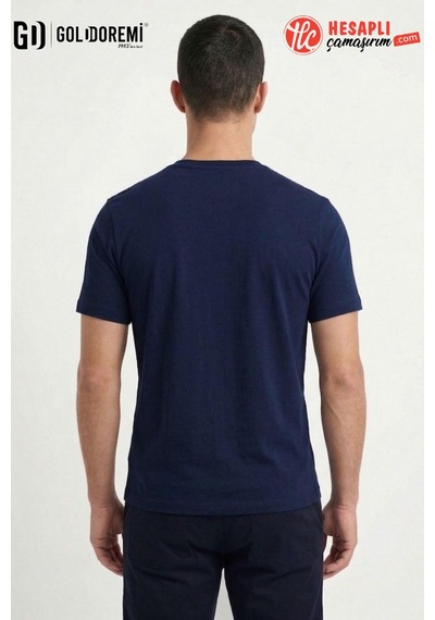 Jiber Erkek Premium Bambu Terletmeyen Hafif Kumaş T-shirt Lacivert