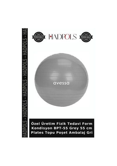 Özel Üretim Fizik Form Kondisyon Bpt-55 Grey 55 Cm Plates Topu Poşet Ambalaj Gri