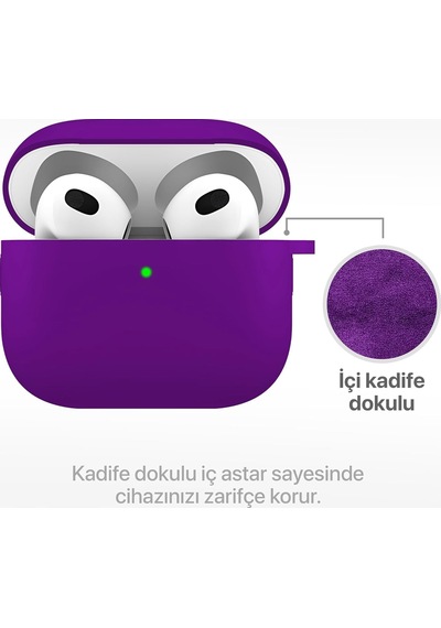 Airpods 3 Lansman Silikon Kılıf Mor