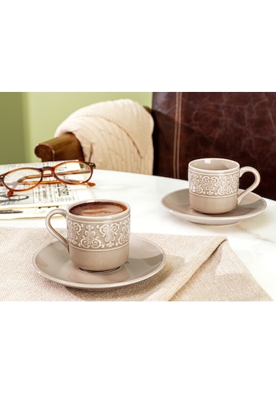 Madame Coco Gloria 2'li Kahve Fincan Seti-2 1kfınc033170ml-toprak