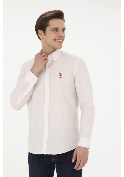 U.s. Polo Assn. Erkek Pudra Gömlek Desenli 50284894-vr042 Pembe