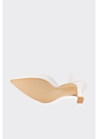 Derinet Kalın Topuklu Kadın Stiletto Gmş Saten Gmş Saten