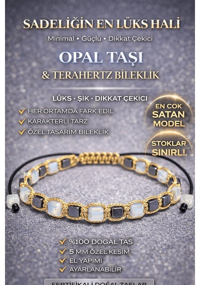 Sertifikalı Opal Taşı Bileklik - 5 Mm Küp Kesim Terahertz Doğal T Çok Renkli