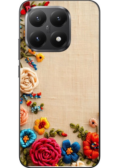 Xiaomi Mi 15t Uyumlu İşlemeli İğne Oyası Baskılı Silikon Kılıf Renkli