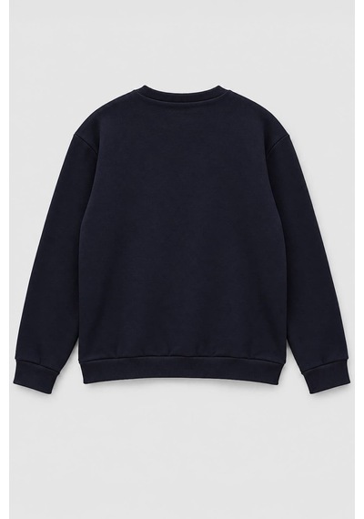 Markapia Erkek Bisiklet Yaka İçi Polarlı Düz Sweatshirt Lacivert
