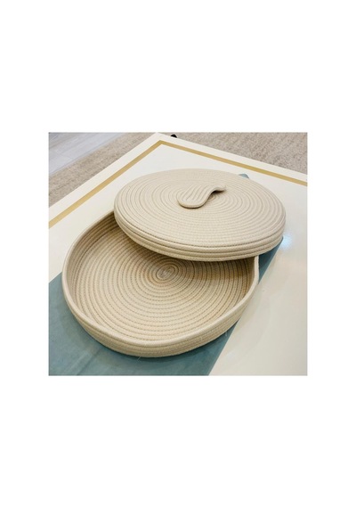 Doğal,jüt,hasır,35x35 Kapaklı Desenli,sepet,dolap Içi,çocuk Odası,düzenleyici,ekmek Sepeti Krem Krem