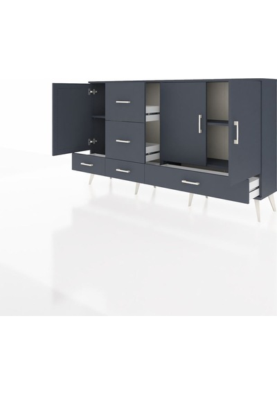 Arges Konsol 4 Raflı 5 Çekmeceli 3 Kapaklı 176x30x99 Antrasit-antrasit Antrasit - Antrasit Arges Konsol 4 Raflı 5 Çekmeceli 3 Kapaklı 176x30x99 Antrasit-antrasit Antrasit - Antrasit