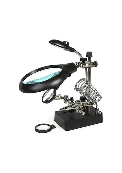 Masaüstü Ledli Mg16129-C Mini Havya Stand Pcb Tutucu Büyüteç