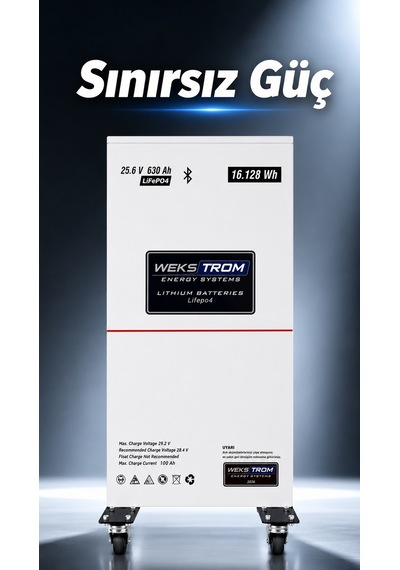 Wekstrom Energy 25,6v 630 Ah Lifepo₄ Lityum Demir Fosfat Batarya