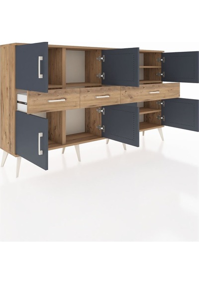 Arges Konsol 5 Raflı 3 Çekmeceli 8 Kapaklı 176x30x99 Çam-antrasit/çam Antrasıt/atlas Çam - Atlas Çam Arges Konsol 5 Raflı 3 Çekmeceli 8 Kapaklı 176x30x99 Çam-antrasit/çam Antrasıt/atlas Çam - Atlas Çam